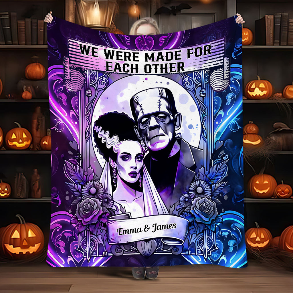 Personalized Halloween Couple Blanket Custom Names Gift Blanket GradoCreations