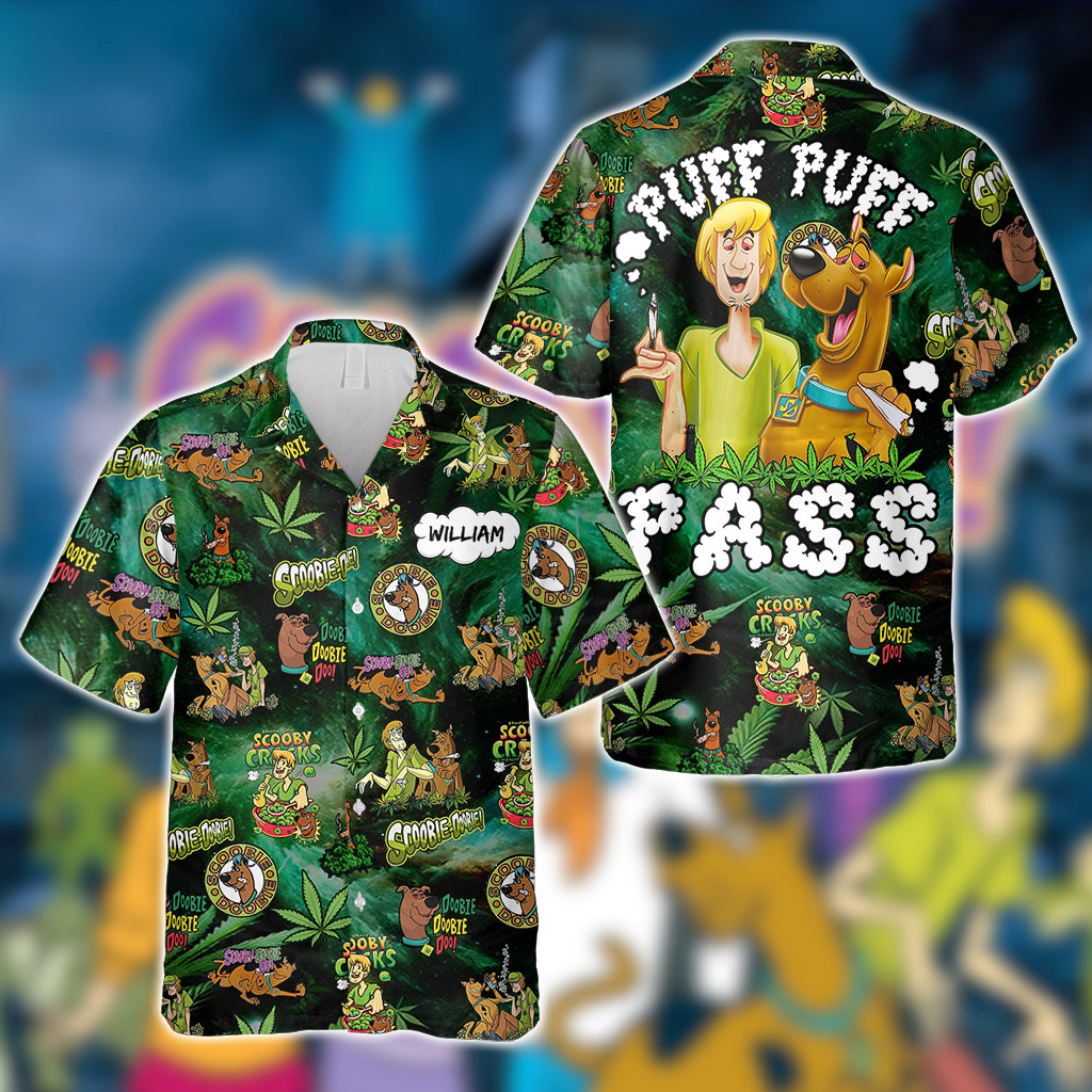 Personalized Puff Puff Pass Hawaiian Shirt Custom Name Gift Hawaiian Shirt GradoCreations