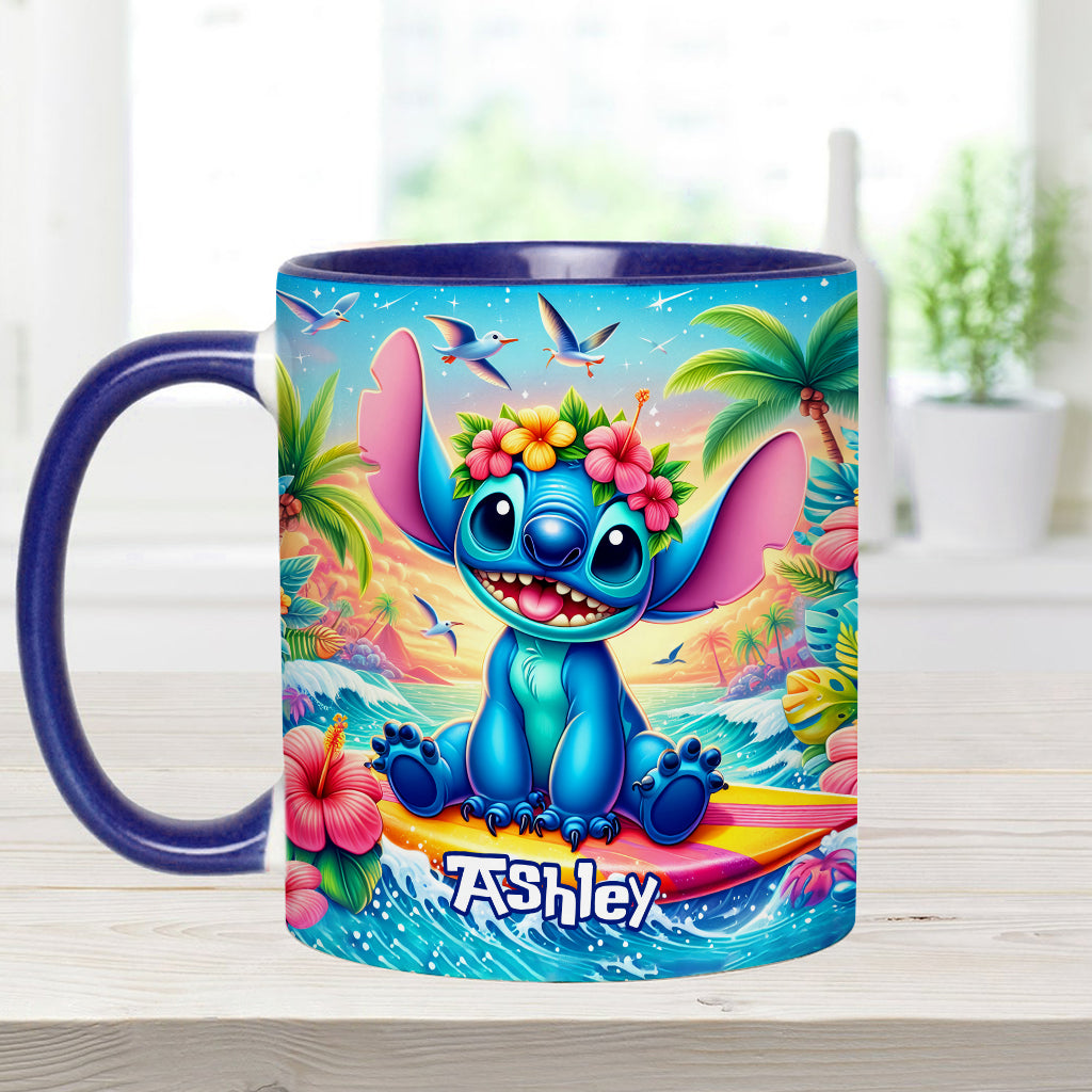 Personalized Ohana Accent Mug Custom Name Tropical Gift Accent Mug GradoCreations