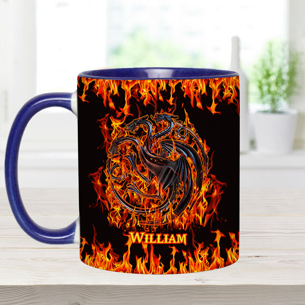 Personalized Fire & Blood Game Accent Mug Custom Name Gift Accent Mug GradoCreations