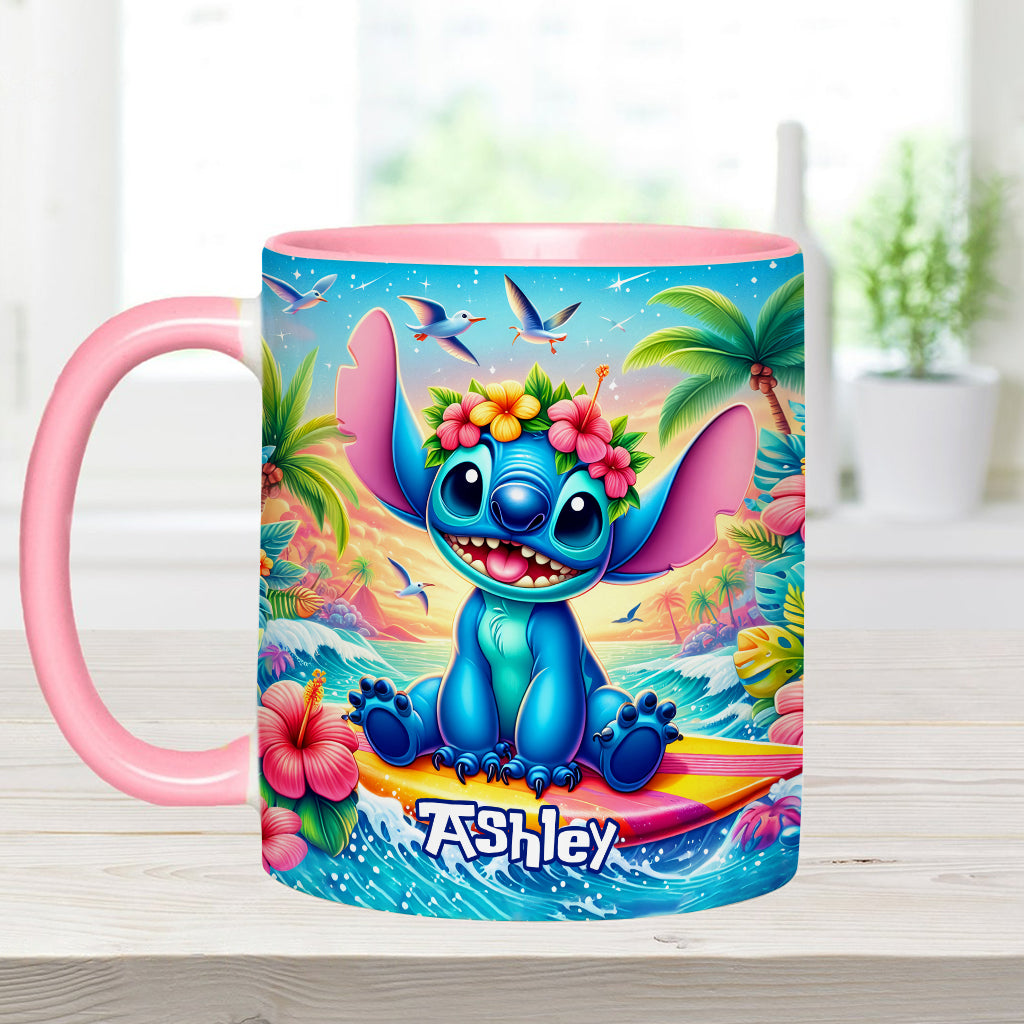Personalized Ohana Accent Mug Custom Name Tropical Gift Accent Mug GradoCreations
