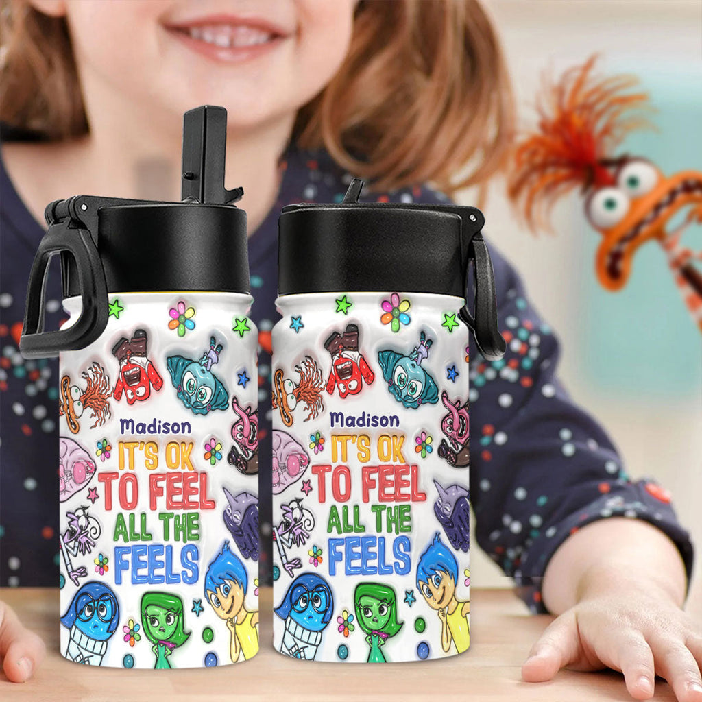 Personalized Kids Water Bottle Custom Name Fun Design Gift Kids Water Bottle GradoCreations