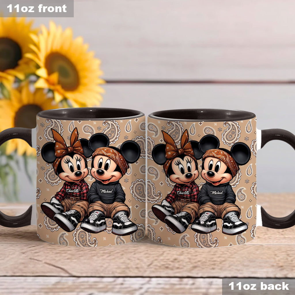Personalized Mouse Couple Accent Mug Custom Name Gift for Anniversary Accent Mug GradoCreations