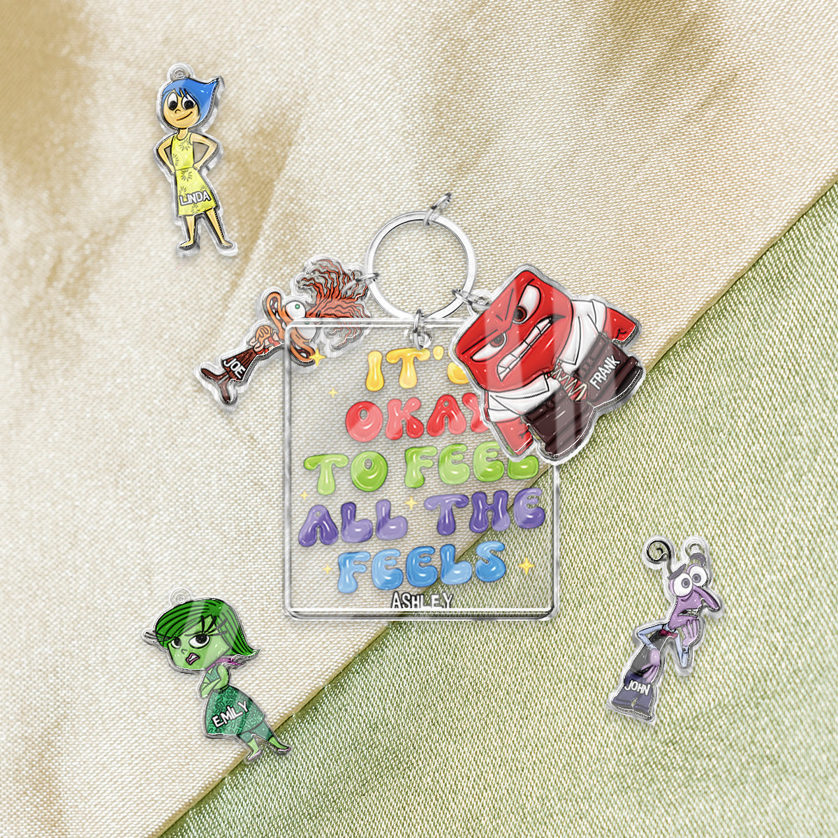 Personalized Acrylic Keychain with Charms for All Occasions Keychain with Charms GradoCreations