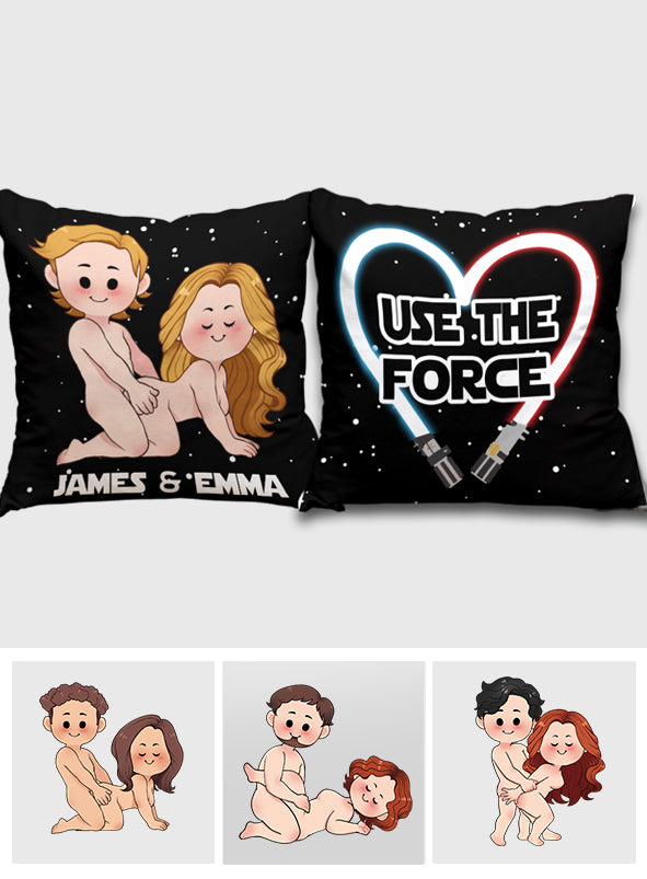Personalized Use The Force Throw Pillow Custom Couple Gift Throw Pillow GradoCreations