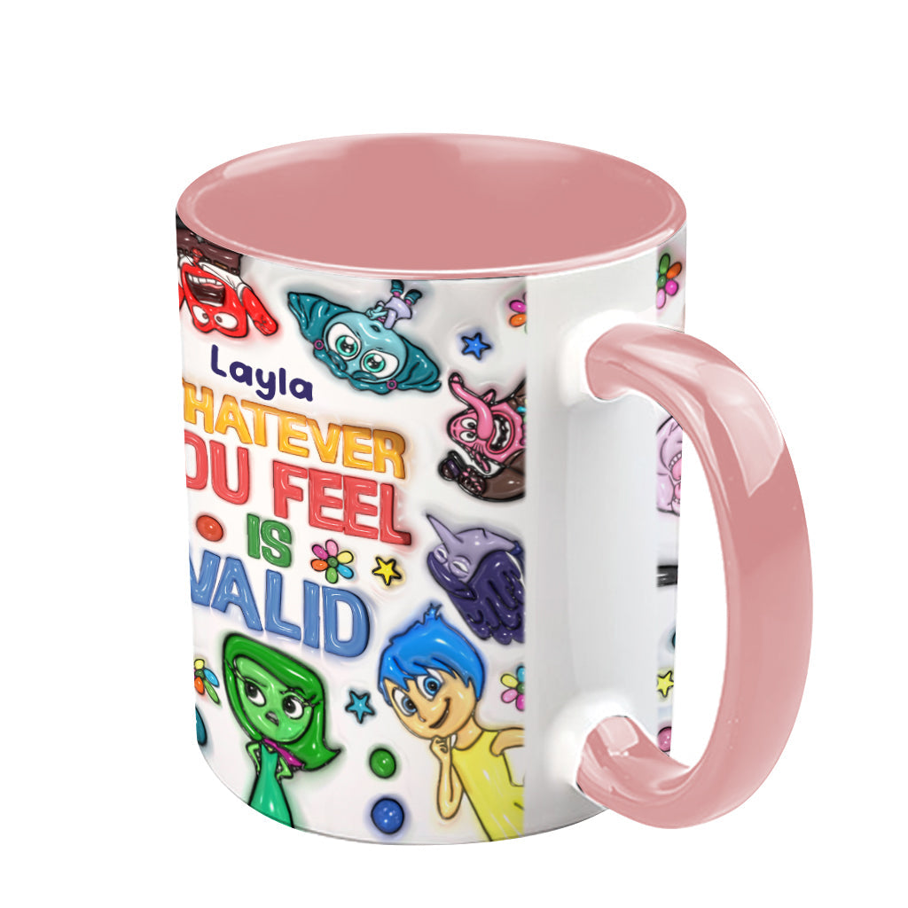 Personalized Accent Mug Whatever You Feel Valid Gift for Kids Accent Mug GradoCreations