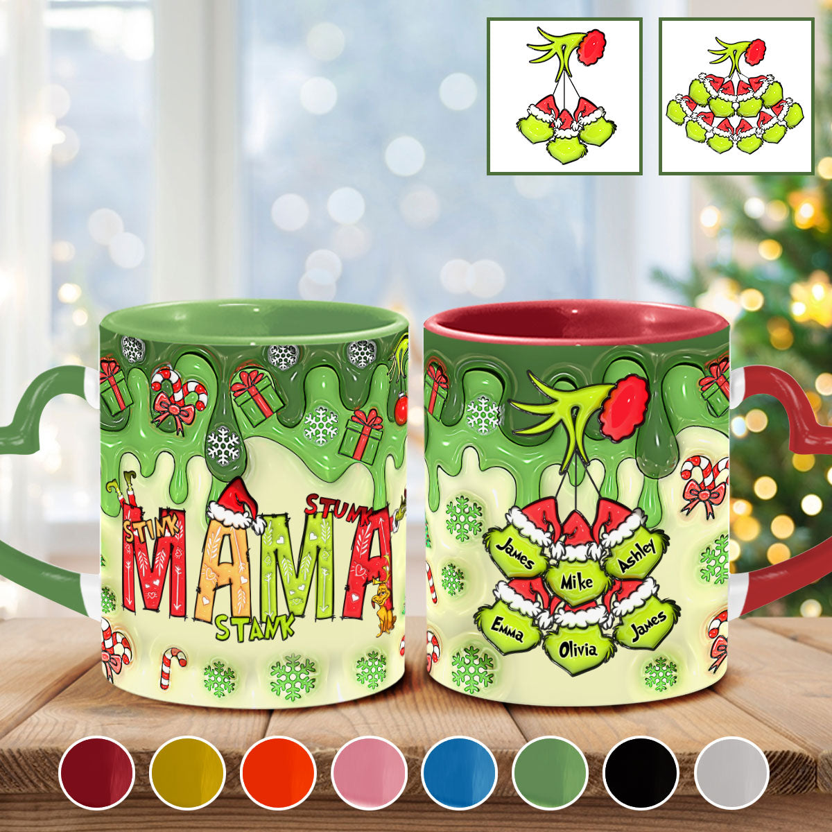 Personalized Heart Handle Mug Custom Name Gift for Mom Heart Handle Mug GradoCreations