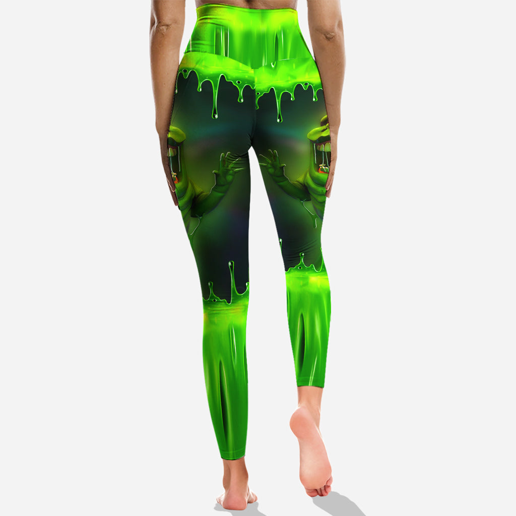 Personalized Green Ghost Hoodie and Leggings Set for Kids and Adults Hoodie & Leggings GradoCreations