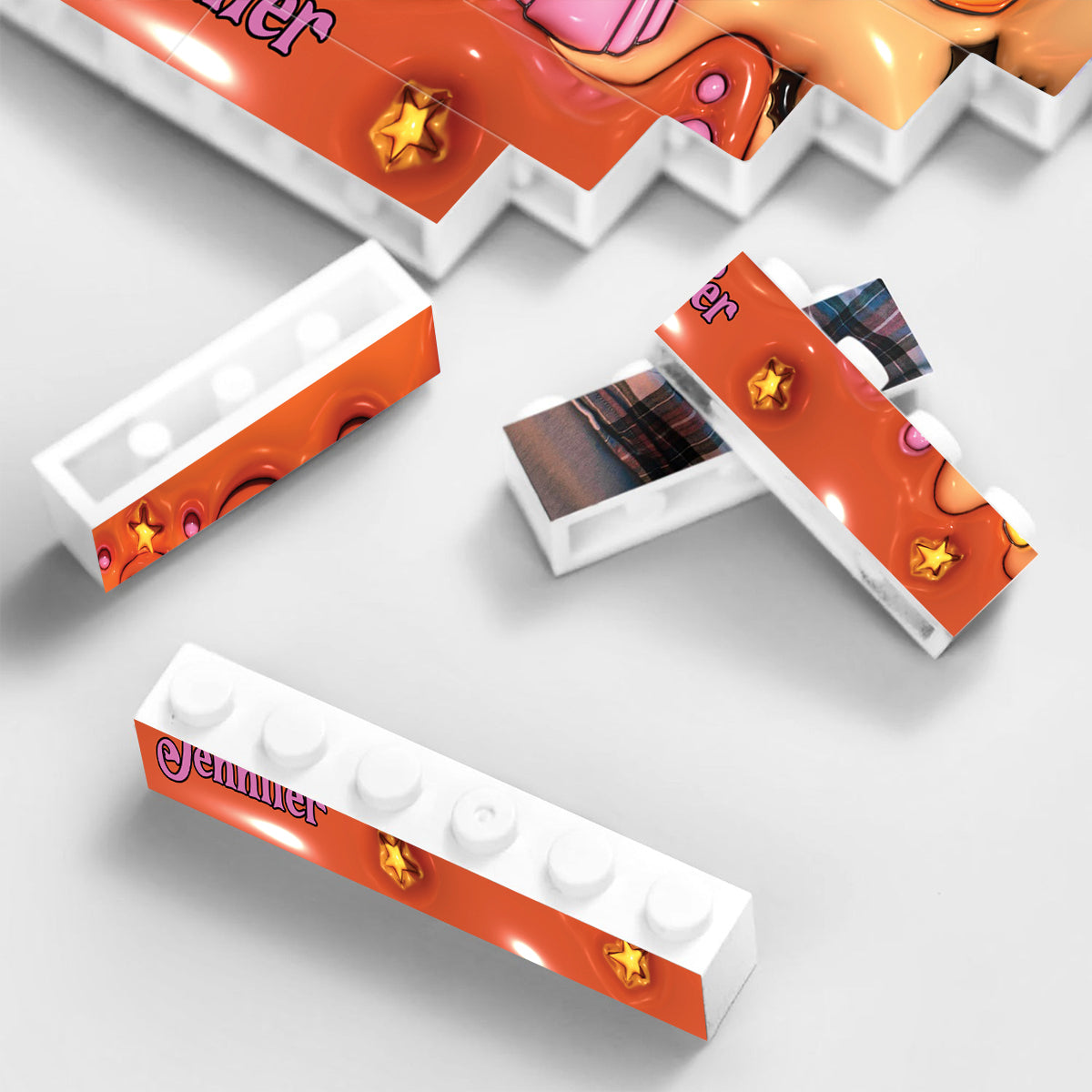 Personalized Halloween Building Brick Block Custom Design Gift One-sided Rectangle Building Brick Blocks GradoCreations