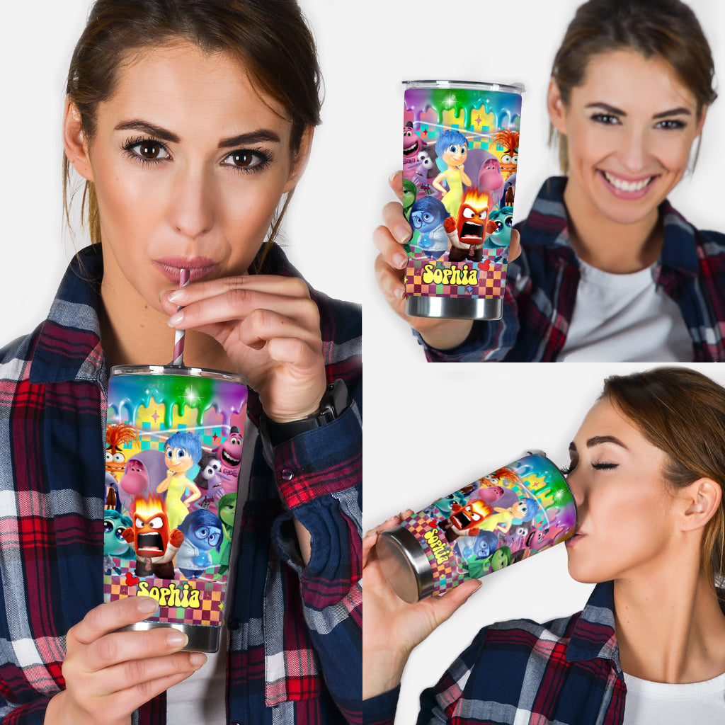 Personalized Tumbler with Custom Name & Colorful Design for Kids Tumbler GradoCreations