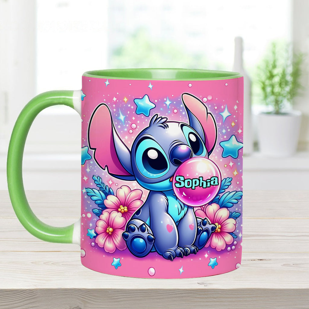 Personalized Pink Accent Mug Custom Name Gift for Birthday Accent Mug GradoCreations