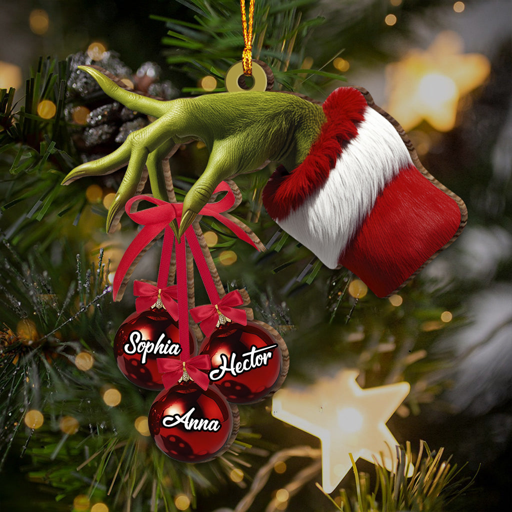 Personalized Grinch Family Ornament Custom Names for Christmas Ornament GradoCreations