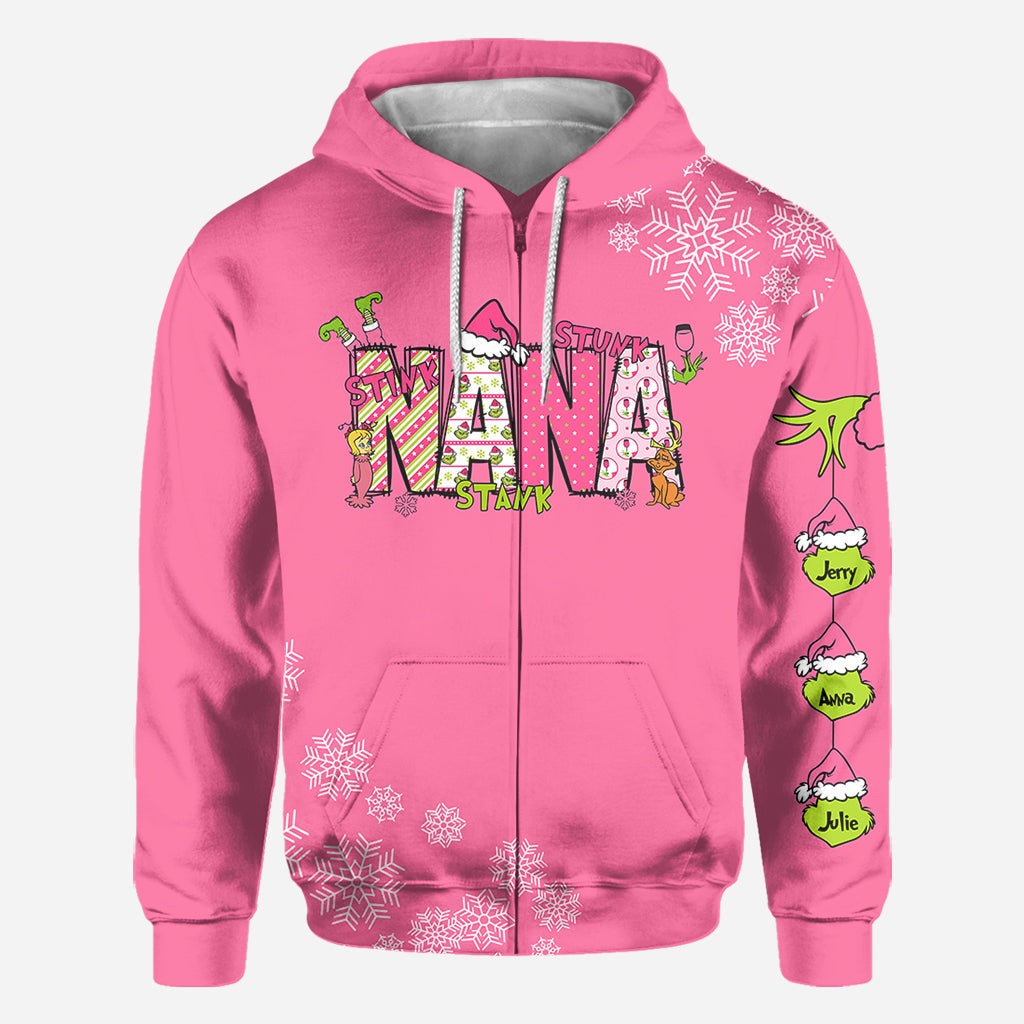 Personalized Grinchy Grandma Christmas All Over Shirt for Grandma All Over Shirt GradoCreations