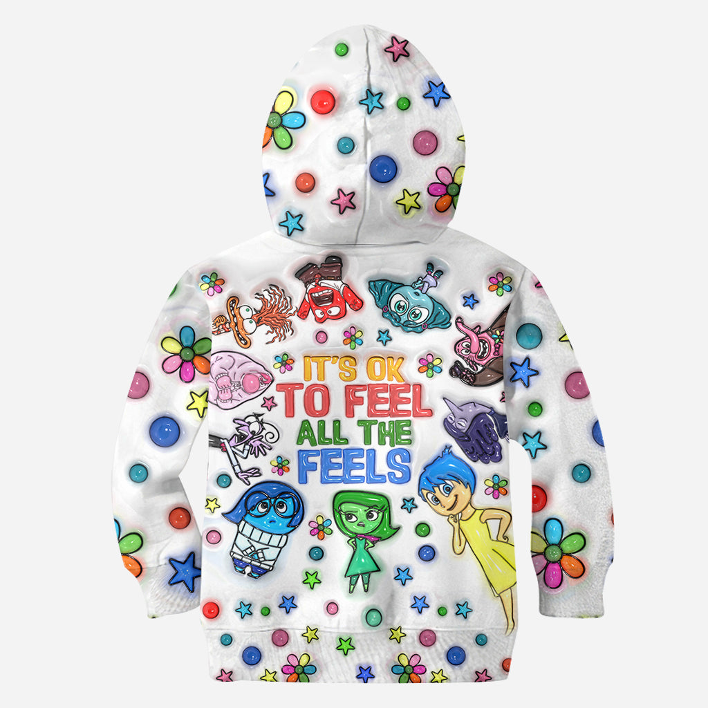 Personalized All Over Shirt with Fun 'All The Feels' Design for Kids All Over Shirt GradoCreations