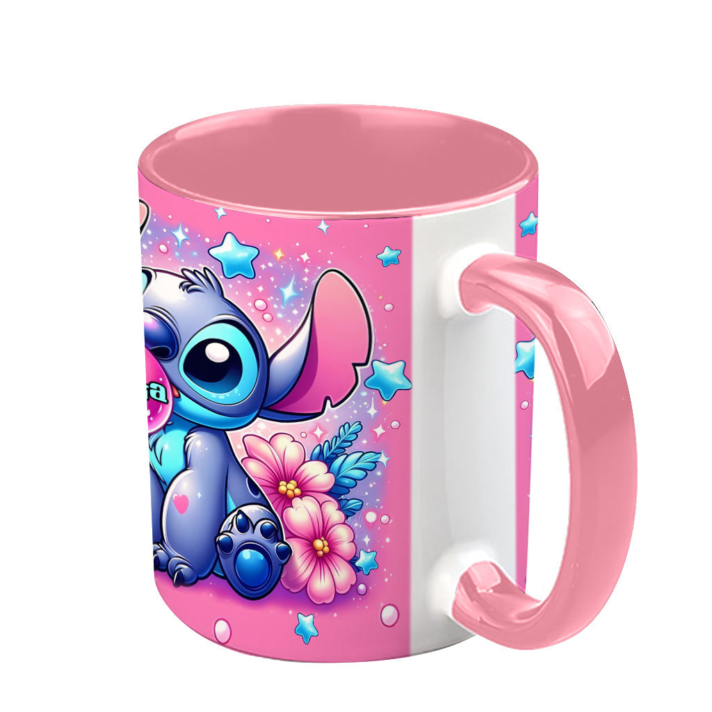 Personalized Pink Accent Mug Custom Name Gift for Birthday Accent Mug GradoCreations