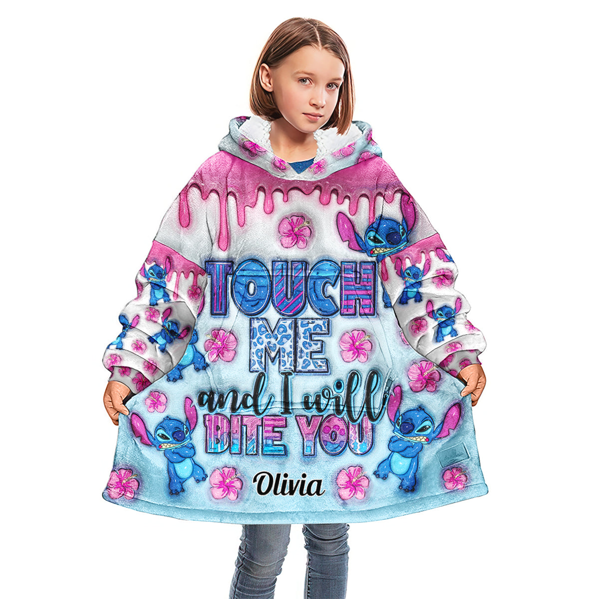 Personalized Ohana Blanket Hoodie Custom Name Soft Gift Blanket Hoodie GradoCreations