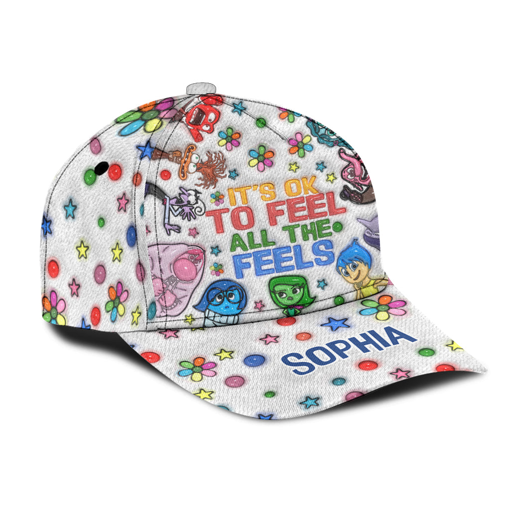 Personalized Classic Cap It's Ok to Feel All the Feels Custom Name Gift for Kids Classic Cap GradoCreations