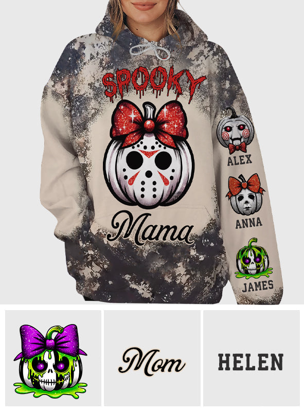 Personalized Spooky Mama All Over Shirt for Mom | Custom Name Gift All Over Shirt GradoCreations