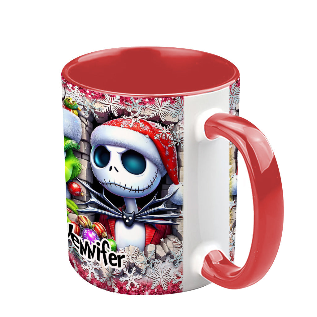Personalized Nightmare Christmas Accent Mug Custom Name Gift Accent Mug GradoCreations