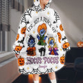 Personalized Halloween Blanket Hoodie Custom Name Soft and Cozy Blanket Hoodie GradoCreations