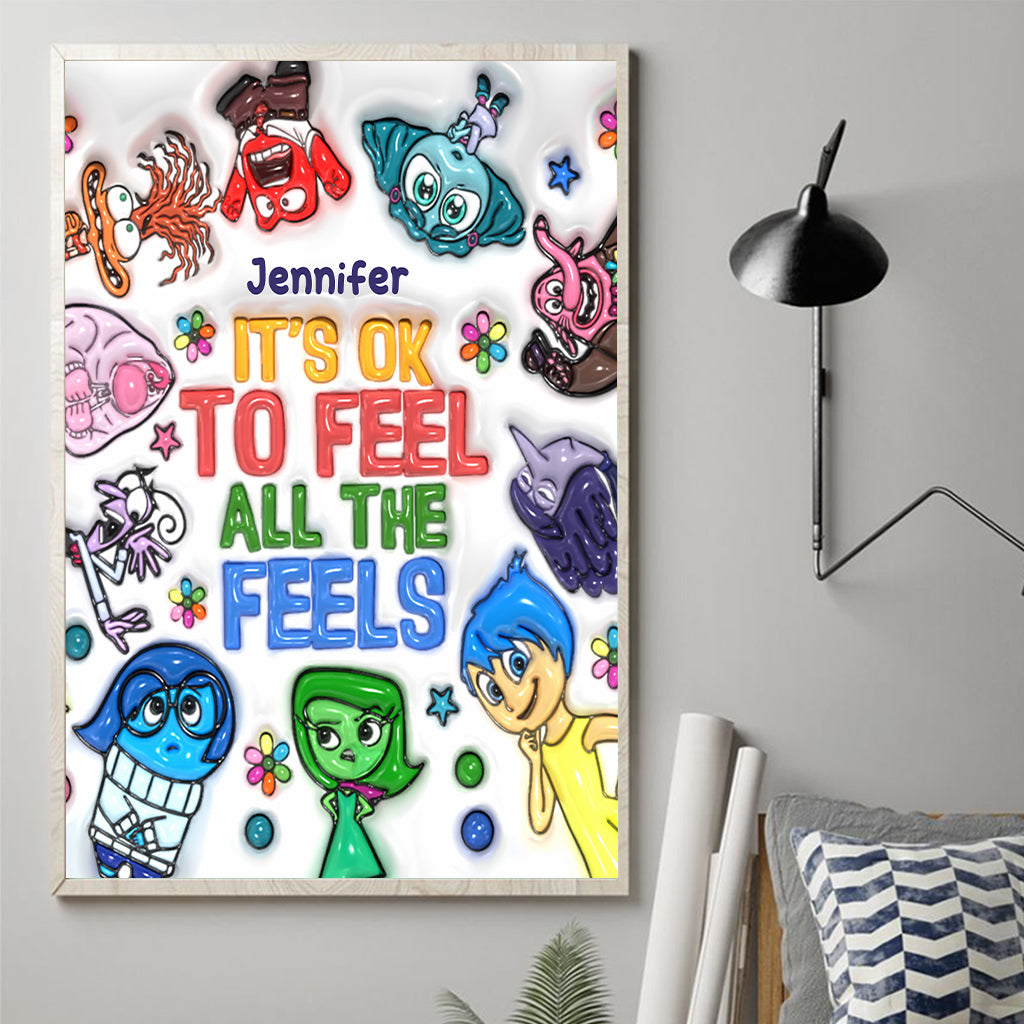 Personalized Canvas Print It's Ok To Feel All The Feels Gift for Kids Canvas And Poster GradoCreations