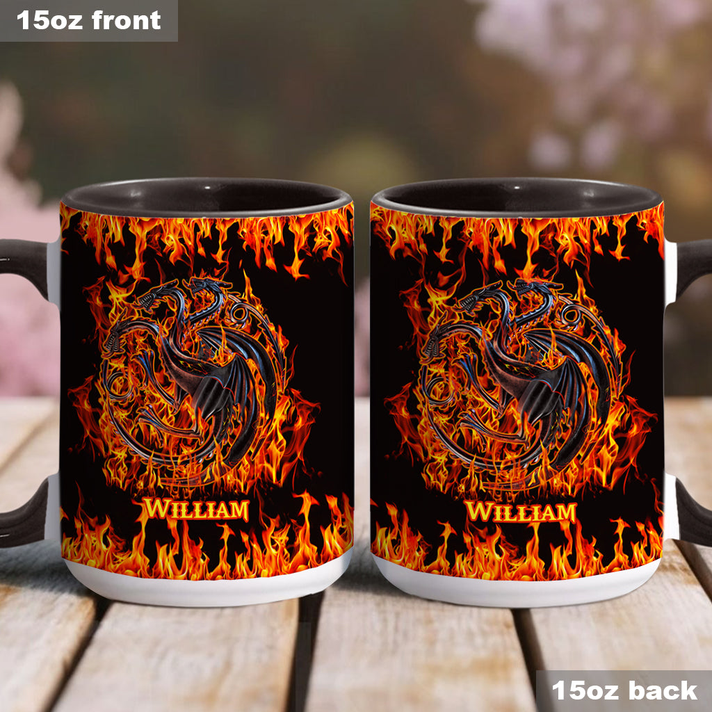 Personalized Fire & Blood Game Accent Mug Custom Name Gift Accent Mug GradoCreations
