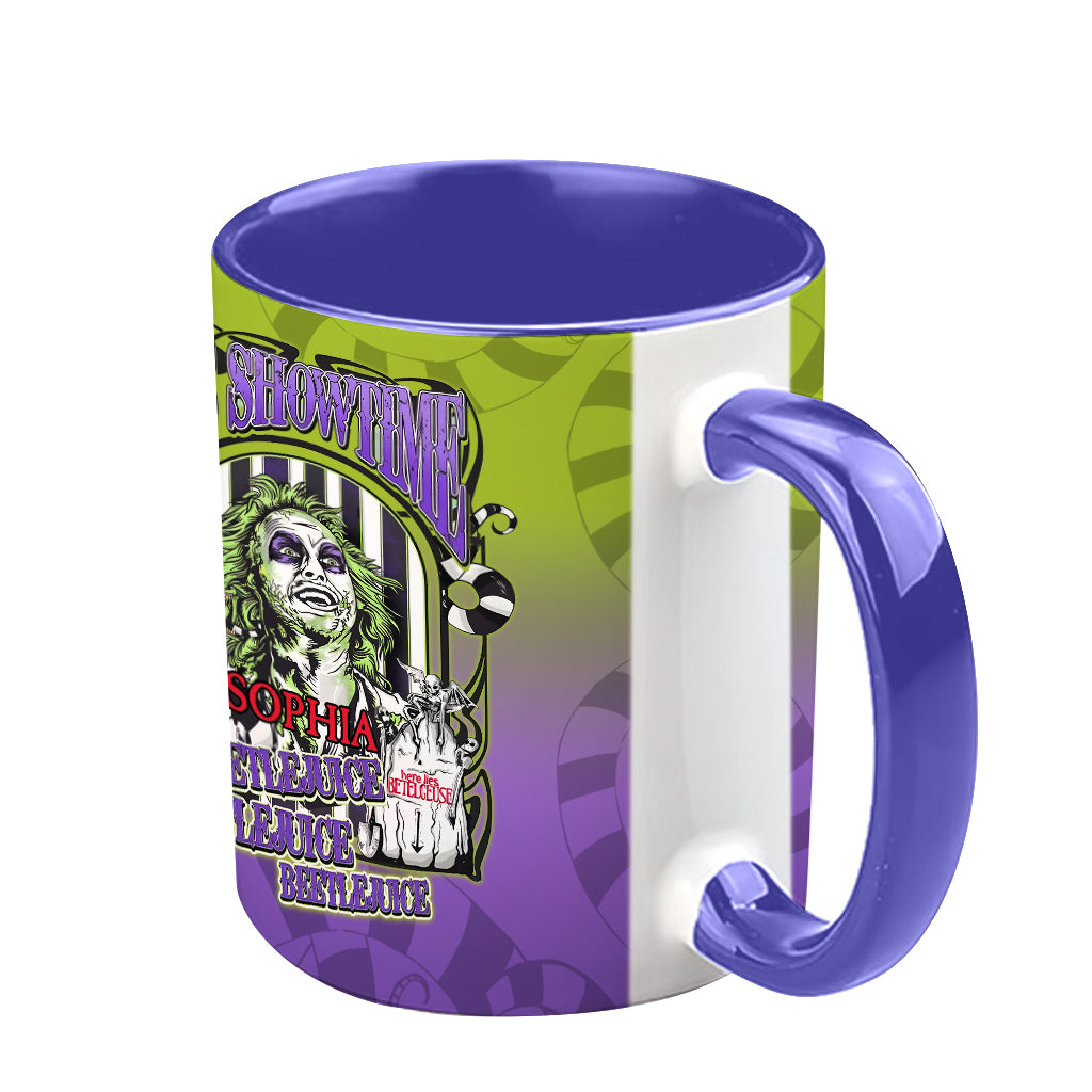 Personalized Beetlejuice Accent Mug Custom Name Halloween Gift Accent Mug GradoCreations