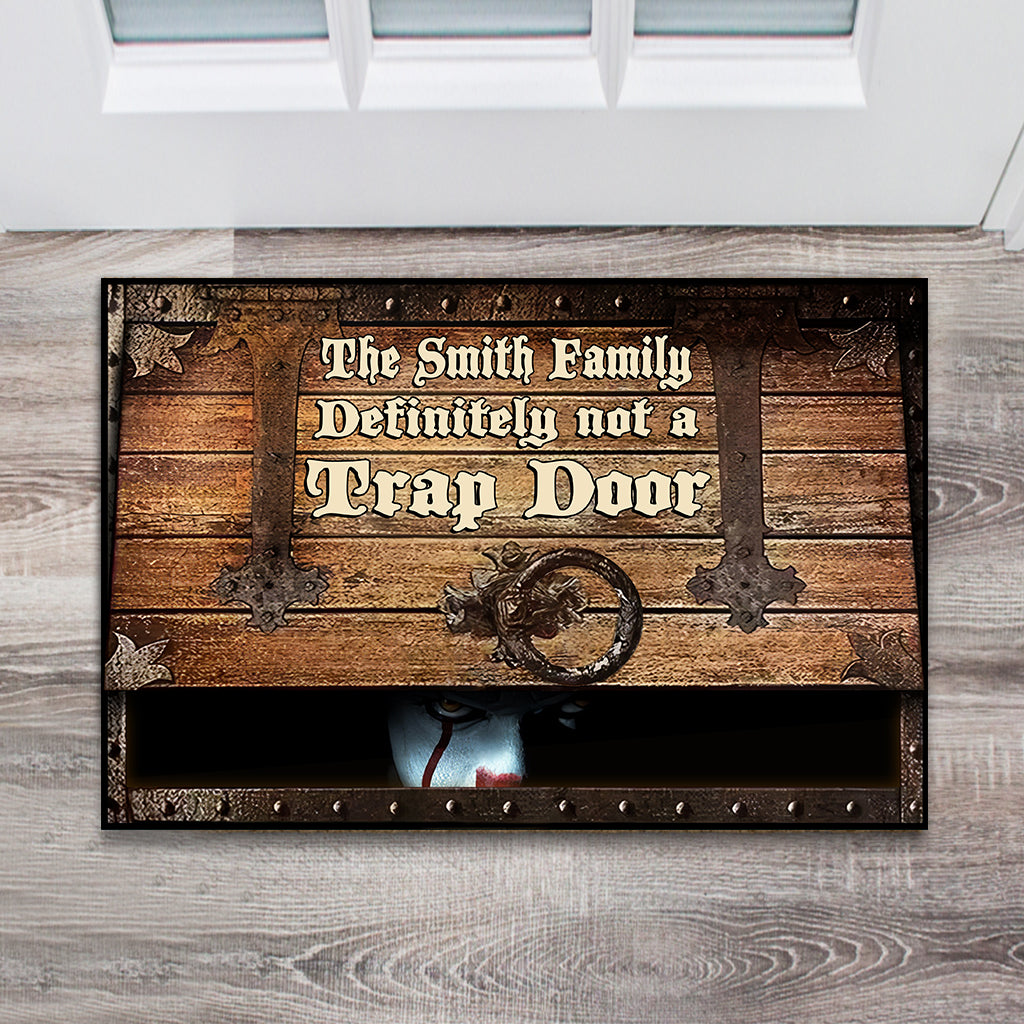 Personalized Family Doormat Funny Trap Door Design Custom Name Doormat GradoCreations