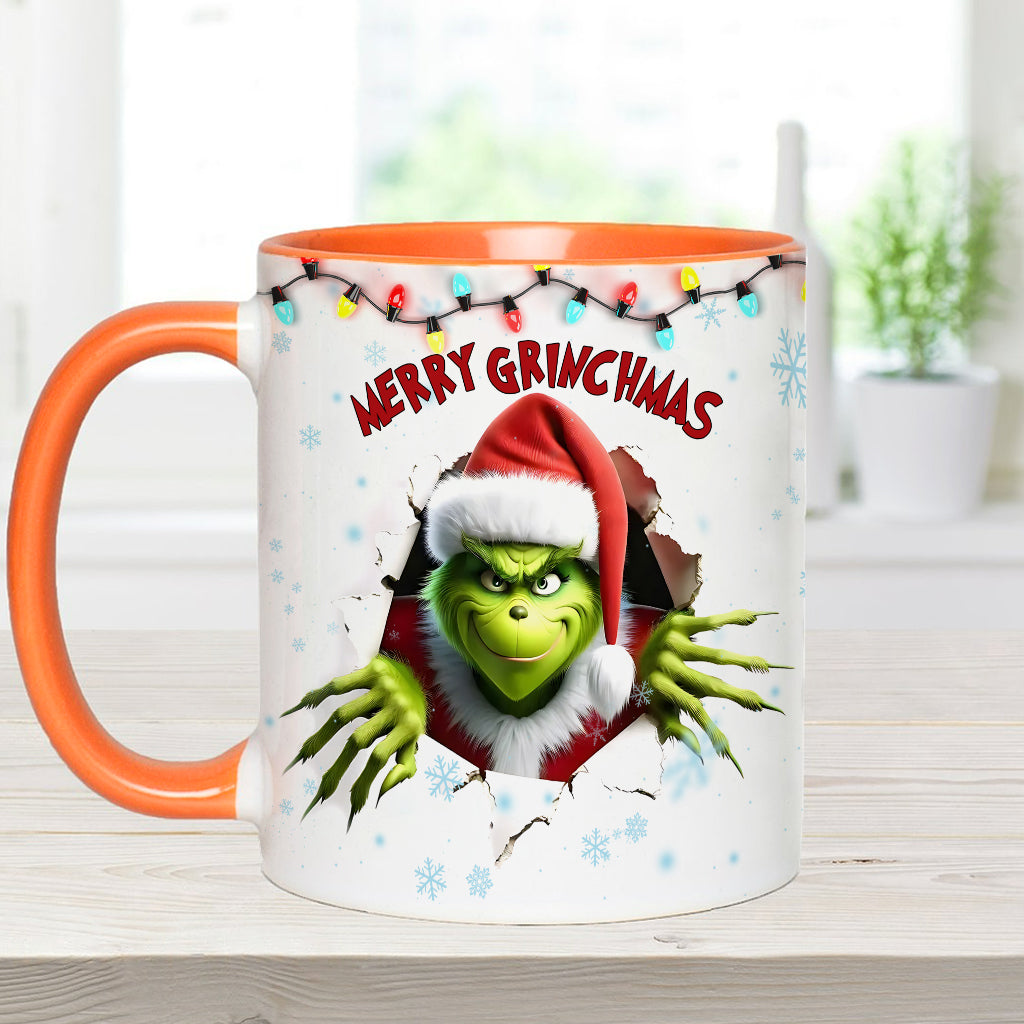 Personalized Merry Grinchmas Accent Mug Custom Name Gift Accent Mug GradoCreations
