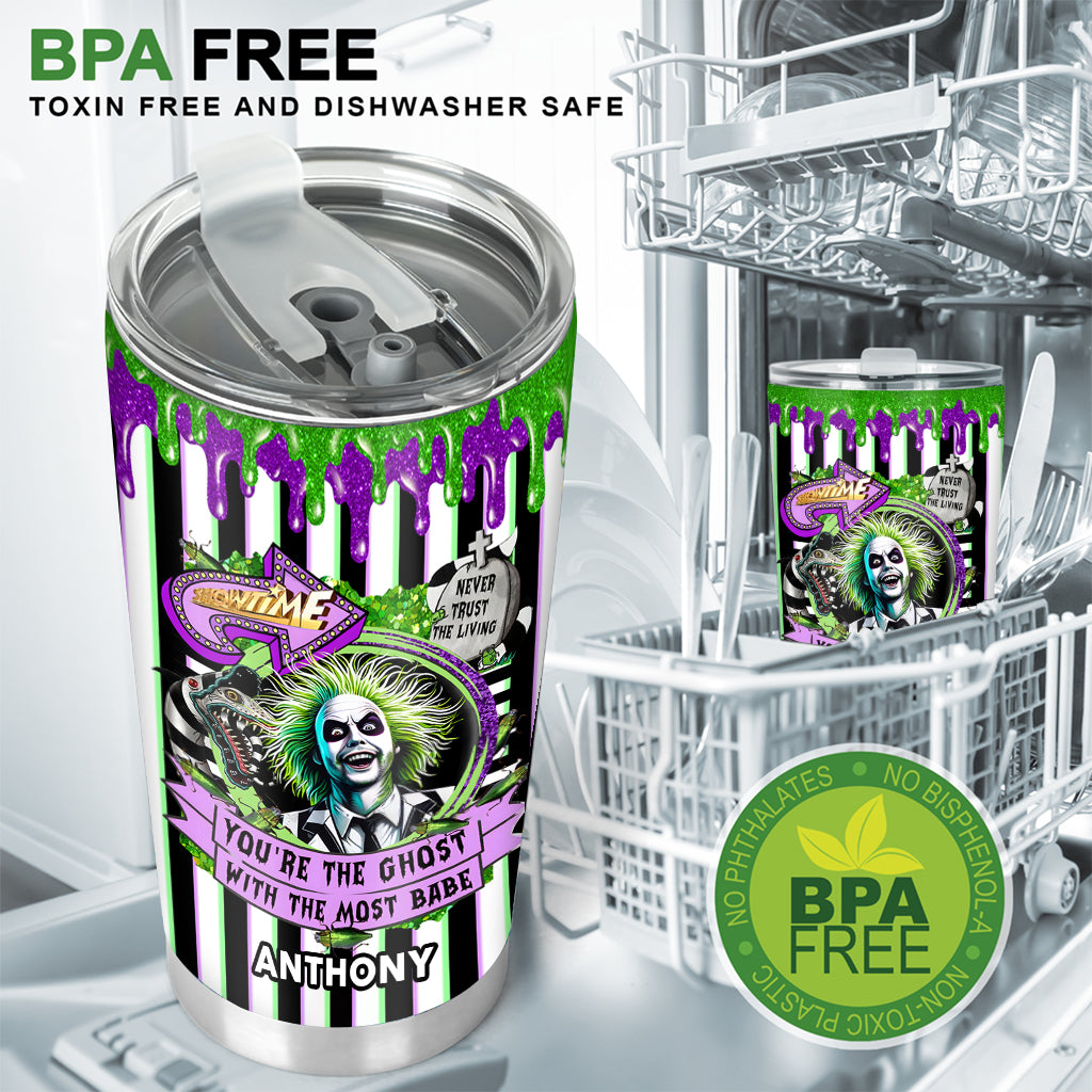 Personalized Beetlejuice Tumbler Custom Name Gift for Halloween Tumbler GradoCreations