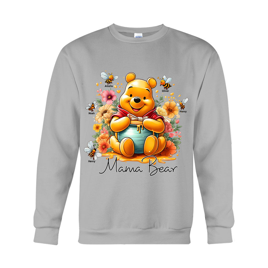 Personalized Mama Bear T-Shirt & Hoodie with Floral Design for Mom T-shirt & Hoodie GradoCreations