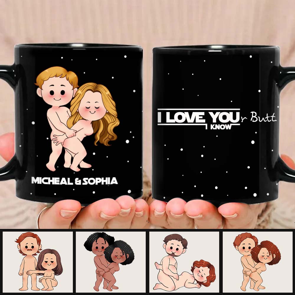 Personalized Black Coffee Mug Custom Couple Names Gift Idea Mug GradoCreations
