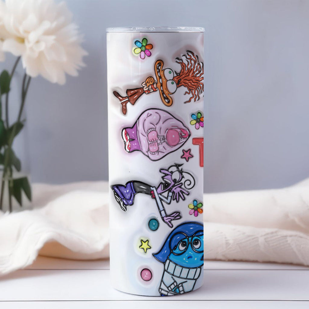 Personalized Stainless Steel Skinny Tumbler Gift for Kids - It's Ok To Feel All The Feels Skinny Tumbler GradoCreations