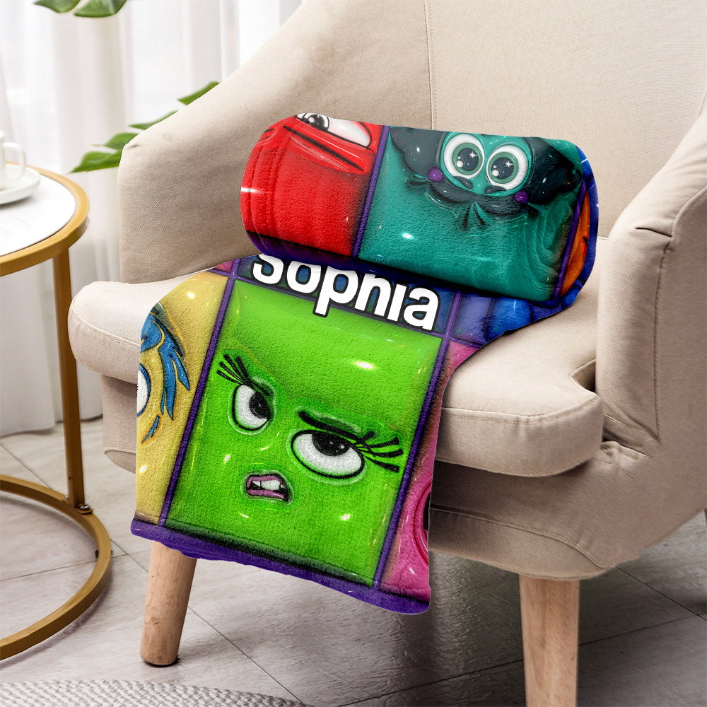 Personalized Flannel Blanket with Emotions Design for Kids Blanket GradoCreations