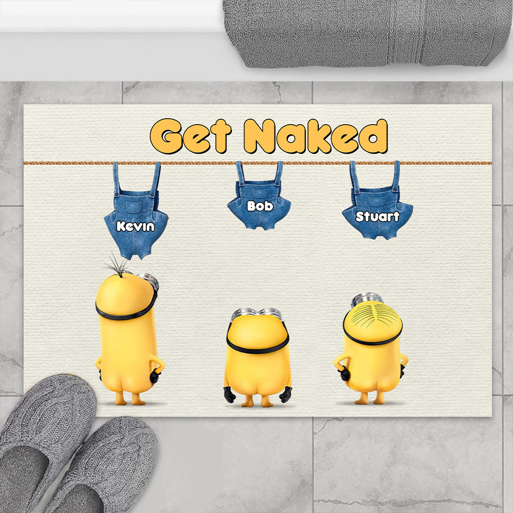 Personalized Get Naked Doormat with Custom Names | Fun Gift for Family Doormat GradoCreations
