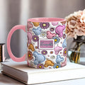 Personalized Disney Floral Accent Mug with Custom Name Gift for Mom Accent Mug GradoCreations