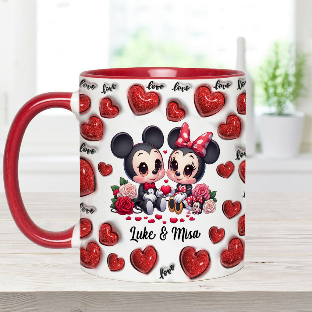 Personalized Couple Heart Mug with Custom Names for Anniversary Gift Accent Mug GradoCreations
