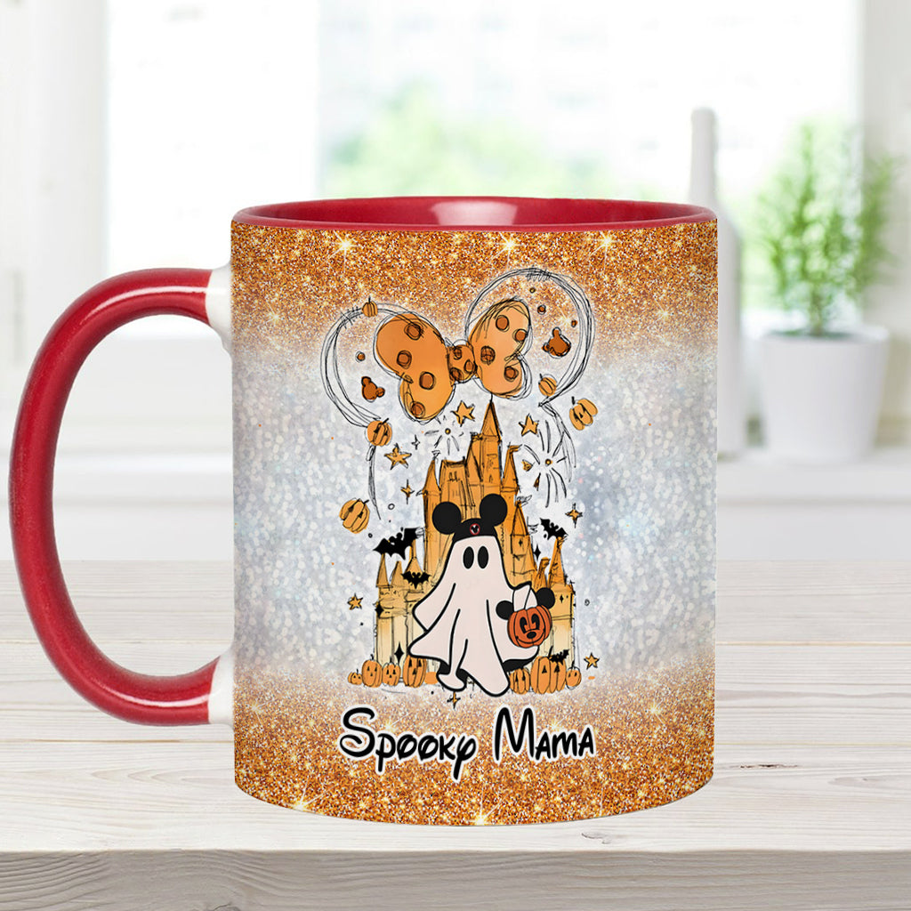 Personalized Spooky Mama Halloween Accent Mug Gift for Mom Accent Mug GradoCreations