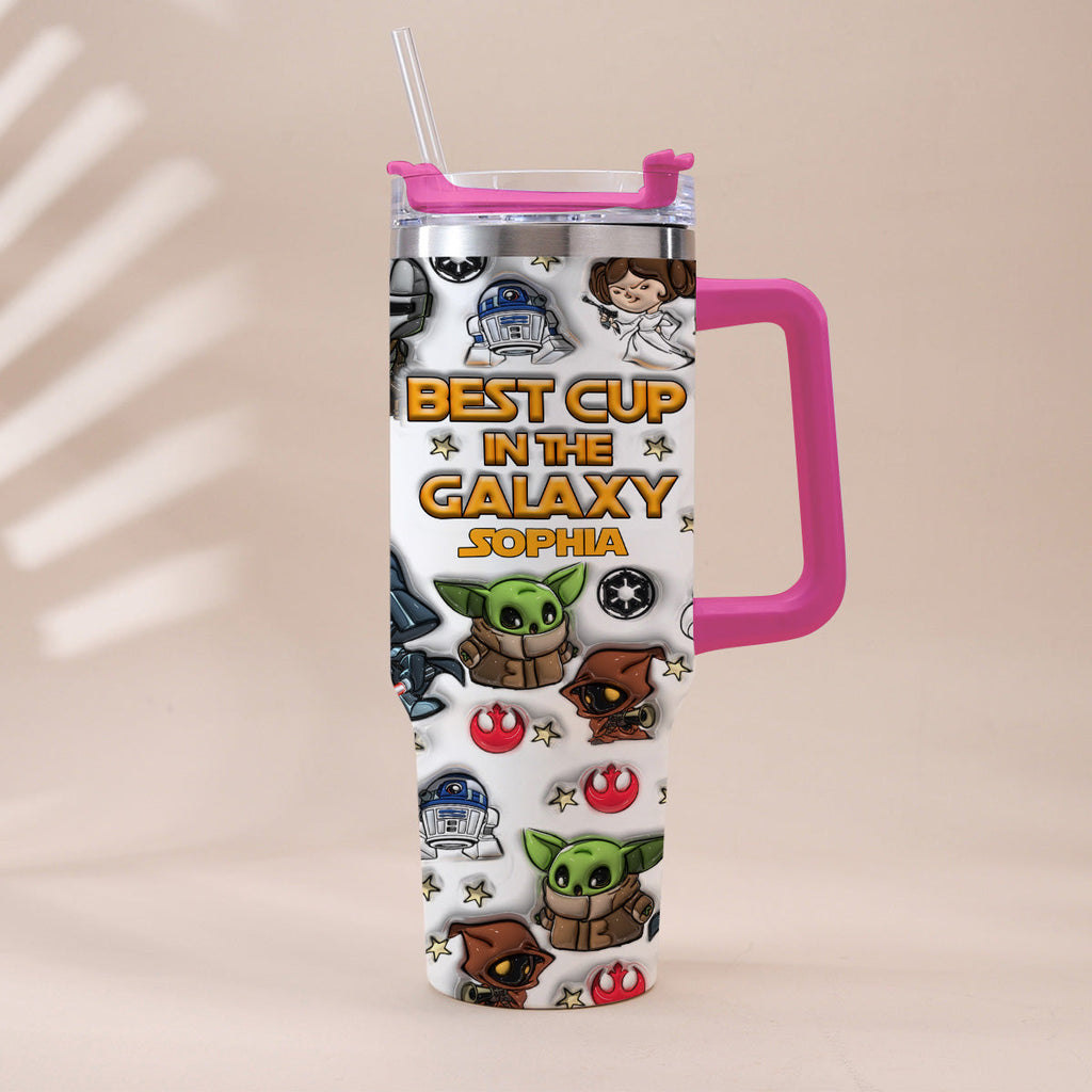 Personalized Galaxy Tumbler with Handle Gift for Kids - Custom Name Tumbler With Handle GradoCreations