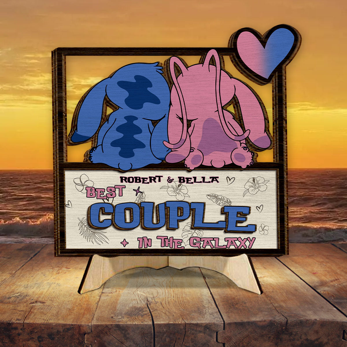 Custom Ohana 2 Layered Wood Sign Gift for Couple Anniversary 2 Layered Wood Sign GradoCreations