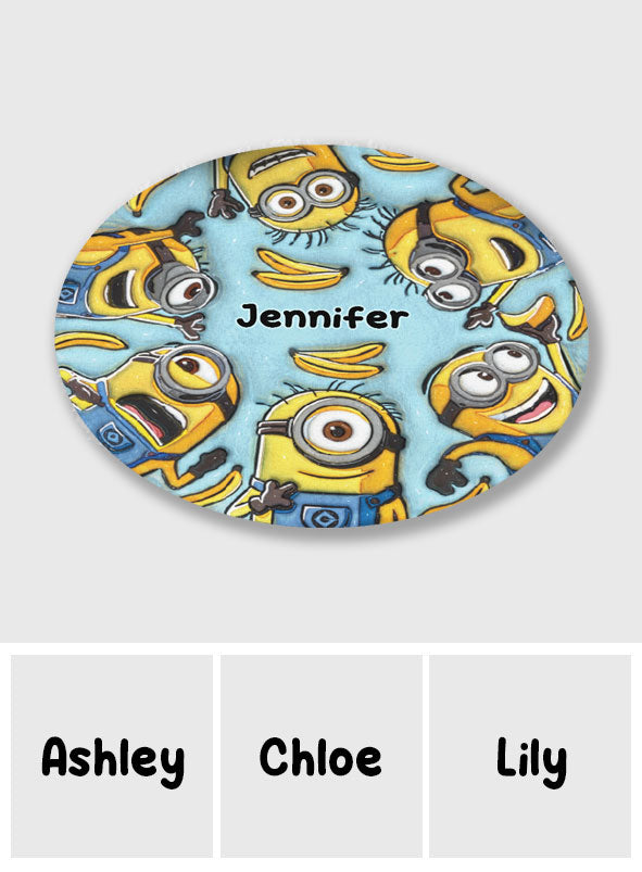 Personalized Minion Round Rug Custom Name Gift for Kids Round Rug GradoCreations