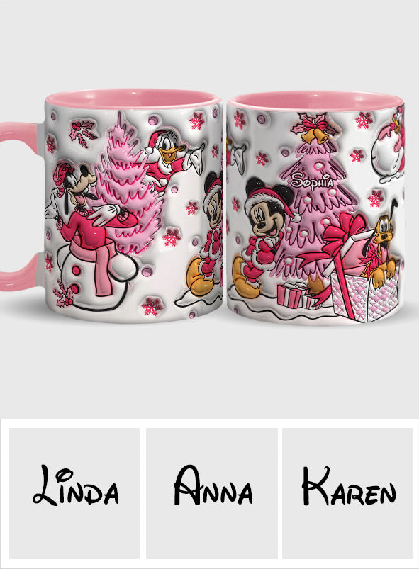 Personalized Christmas Mouse Accent Mug Custom Name Gift Accent Mug GradoCreations