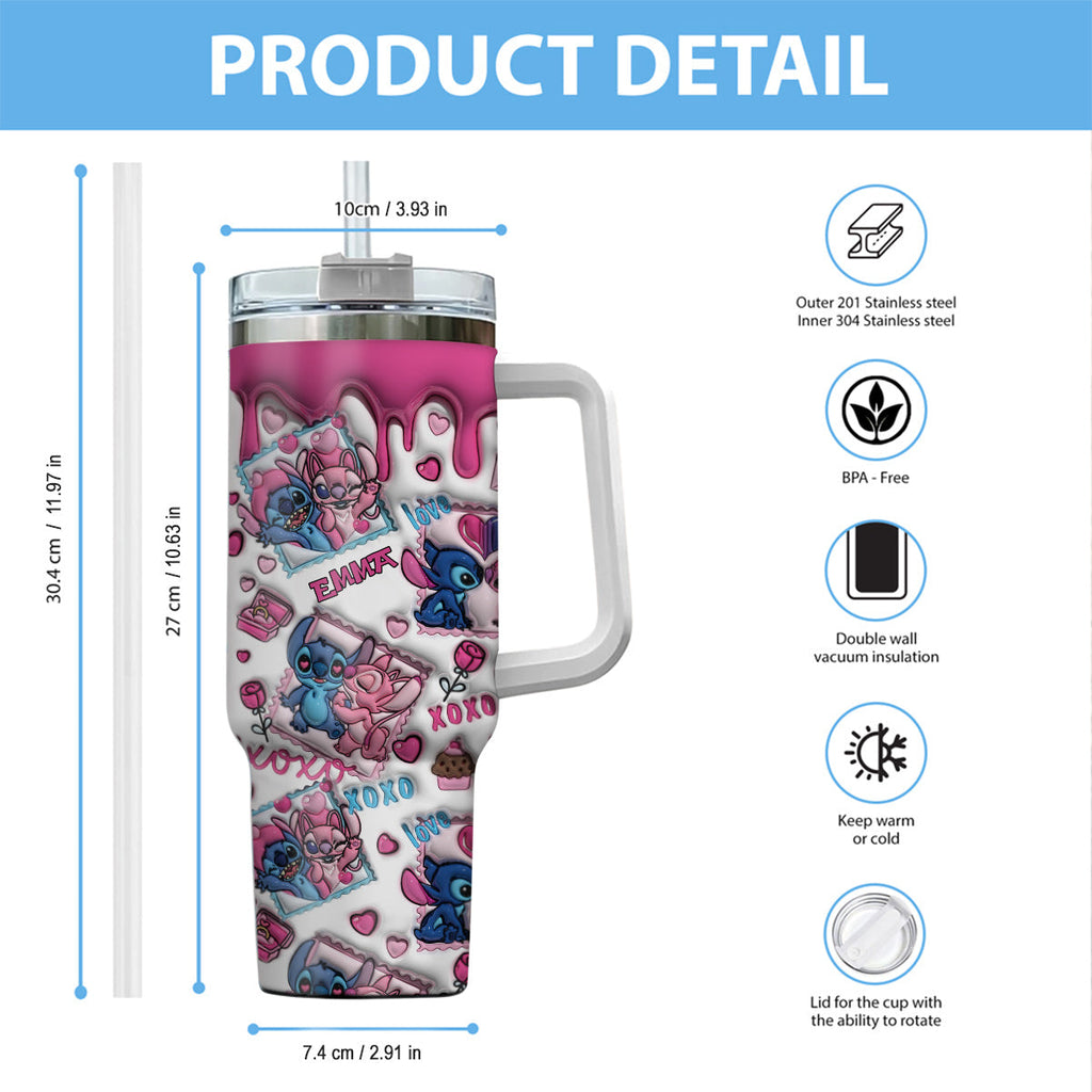 Personalized Ohana Tumbler With Handle Custom Gift for Couples Tumbler With Handle GradoCreations