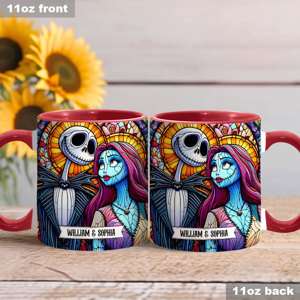Personalized Jack and Sally Accent Mug Custom Couples Gift Accent Mug GradoCreations