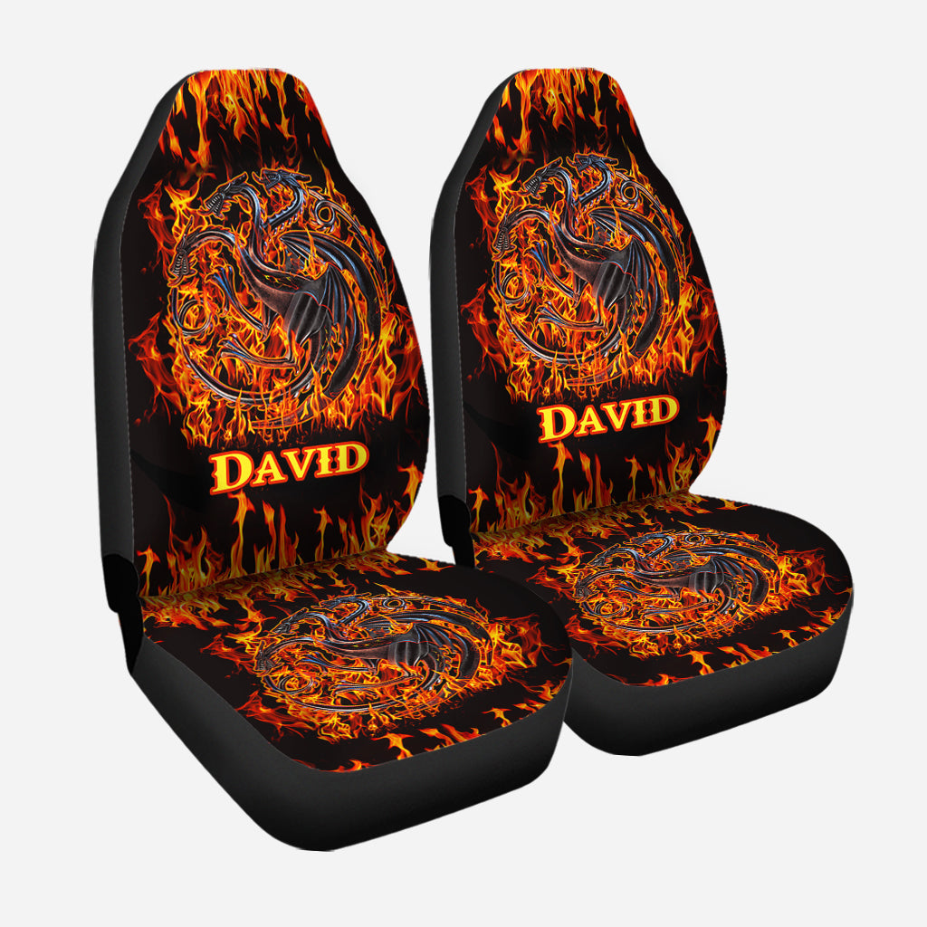 Personalized Fire Dragons Seat Covers Custom Name Gift for Car Seat Covers GradoCreations