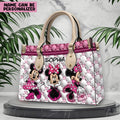 Personalized Pink Leather Handbag with Name - Cute Gift for Mom Leather Handbag GradoCreations