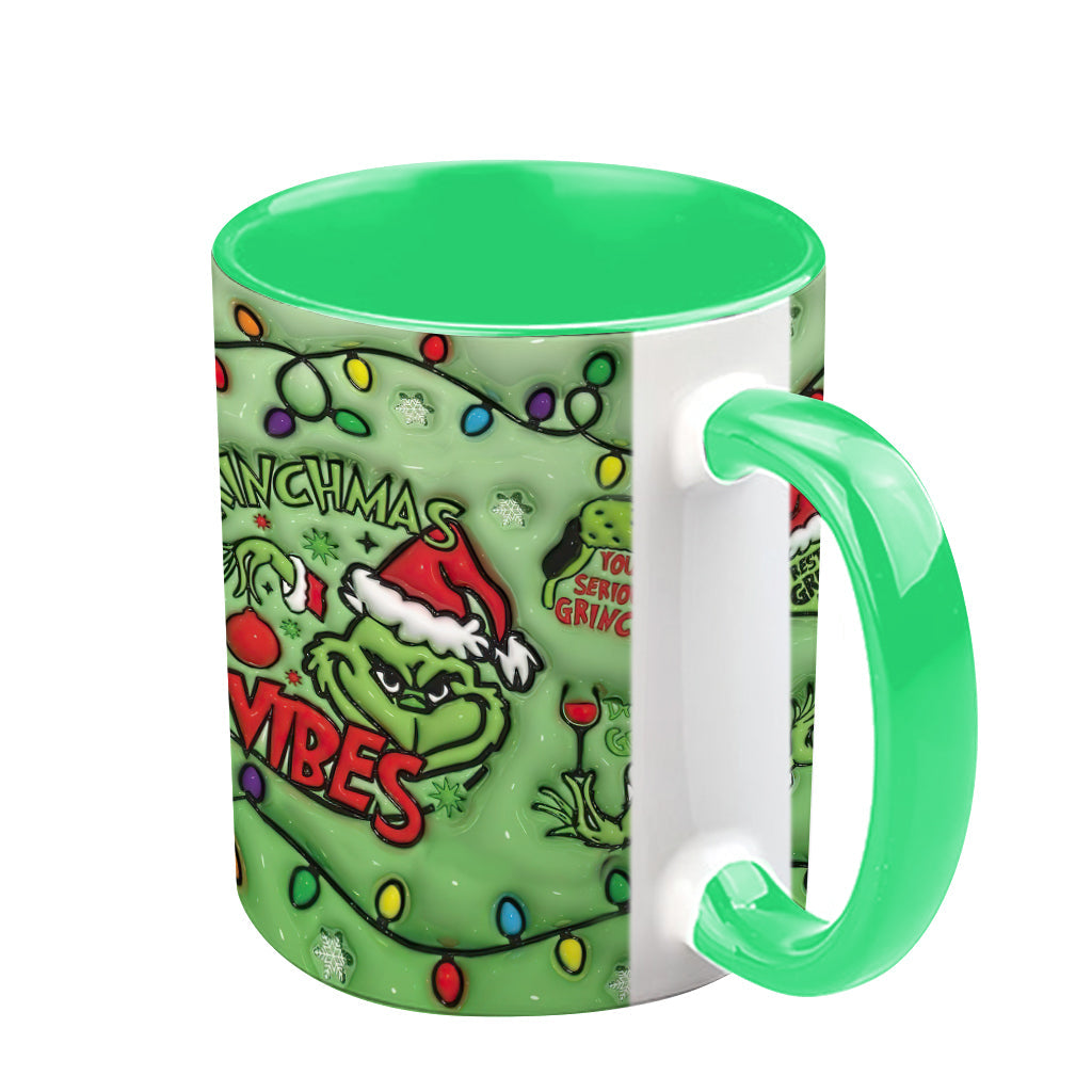 Personalized Grinchmas Vibes Accent Mug Custom Name Gift Accent Mug GradoCreations