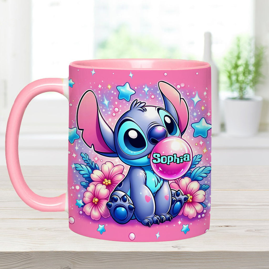 Personalized Pink Accent Mug Custom Name Gift for Birthday Accent Mug GradoCreations
