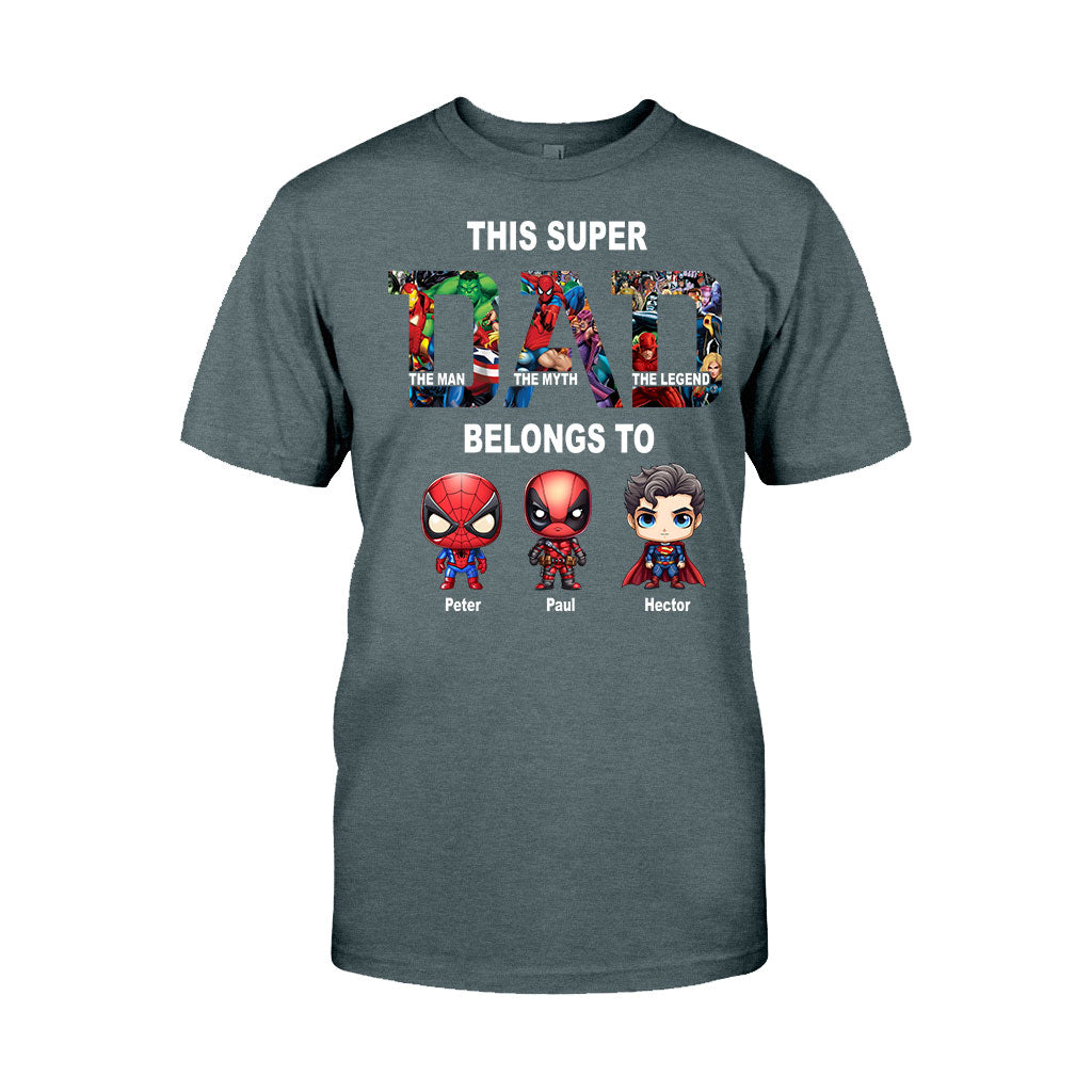 Personalized Super Dad T-shirt Custom Names Gift for Father's Day T-shirt & Hoodie GradoCreations