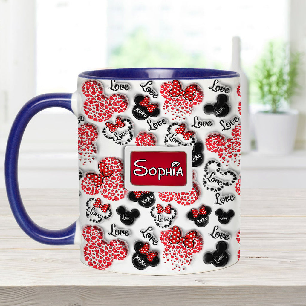 Personalized Mouse Accent Mug Custom Name Gift for Her Accent Mug GradoCreations